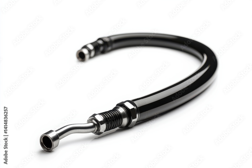 The hydraulic hose, designed for high performance, features a smooth surface and sturdy fittings The hydraulic hose, designed for high performance, features a smooth surface and sturdy fittings