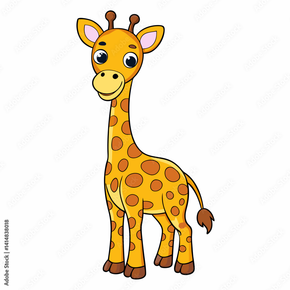 Obraz premium giraffe cartoon isolated on white