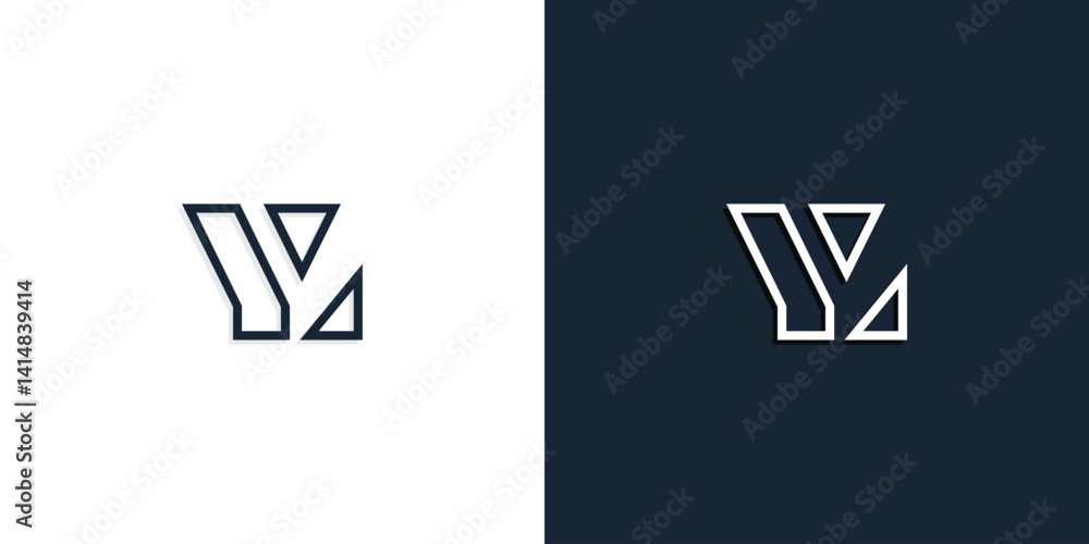 Abstract line art initial letters YL logo. Abstract line art initial letters YL logo.