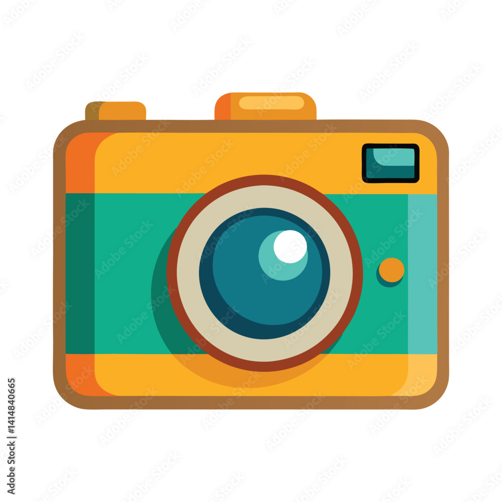 Flat design camera vector illustration, on white Flat design camera vector illustration, on white