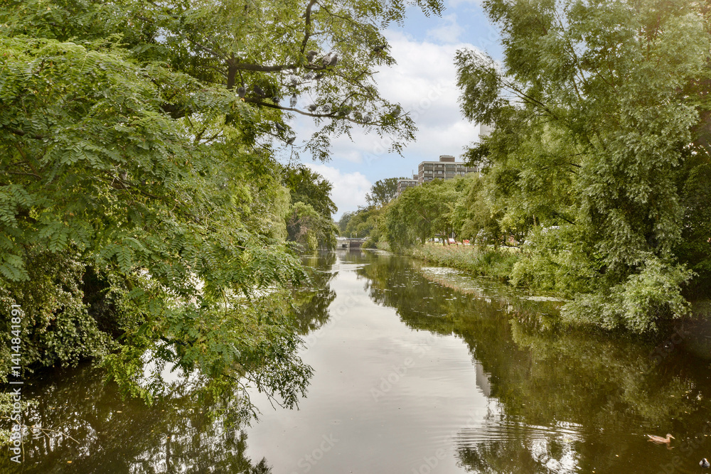 A tranquil river flows through a lush landscape, reflecting the vibrant greenery of trees along its banks. The peaceful scene invites relaxation and contemplation. A tranquil river flows through a lush landscape, reflecting the vibrant greenery of trees along its banks. The peaceful scene invites relaxation and contemplation.