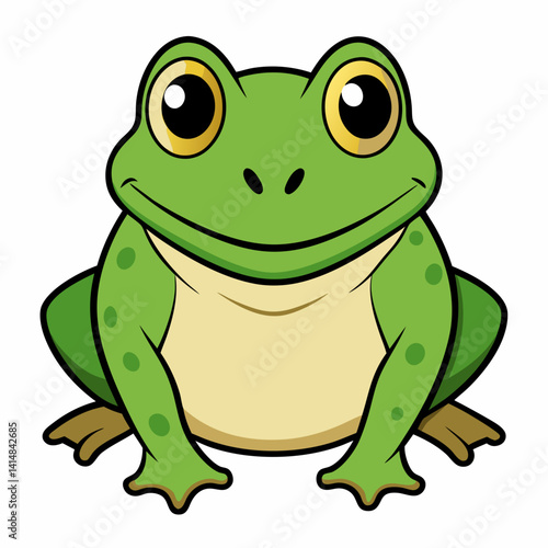 green frog isolated on white