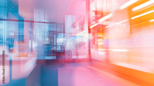 Abstract blurred office interior room. blurry working space with defocused effect. use for background or backdrop in business concept