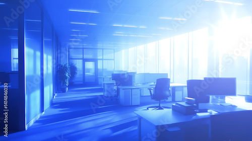 Abstract blurred office interior room. blurry working space with defocused effect. use for background or backdrop in business concept