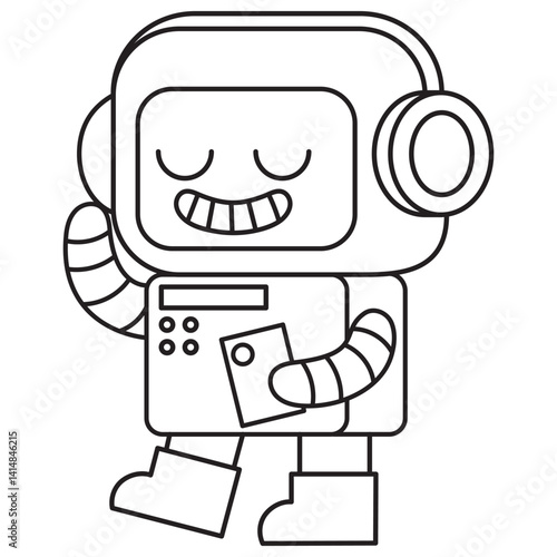  Robot listening to the music