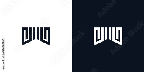 Minimal creative initial letters VU logo