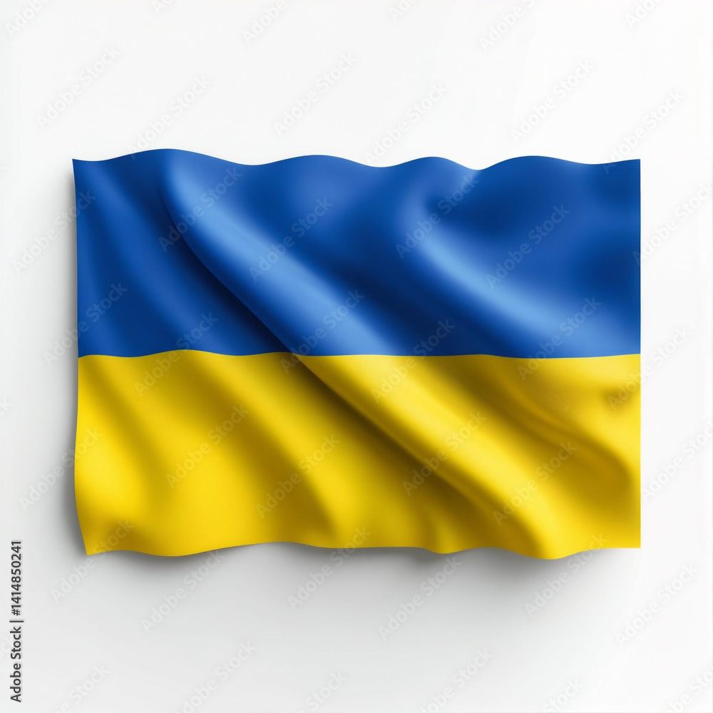 Ukrainian National Flag with Vibrant Blue and Yellow Colors Isolated on a Bright White Background Ukrainian National Flag with Vibrant Blue and Yellow Colors Isolated on a Bright White Background