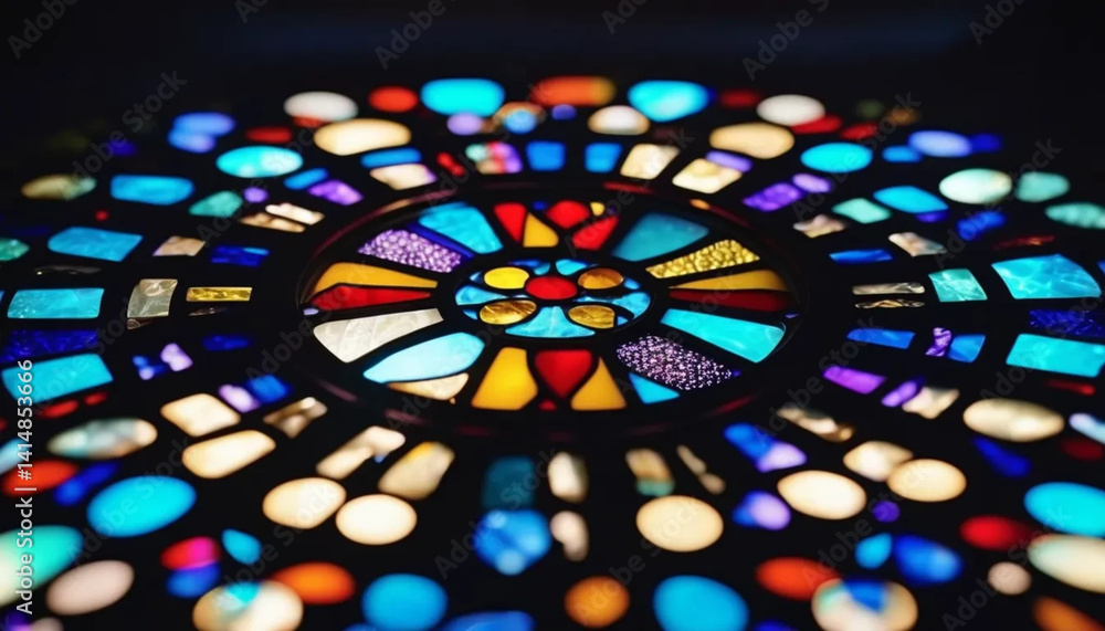 Colorful stained glass as a background.