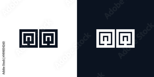 Minimal creative initial letters QQ logo