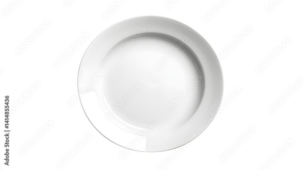 Clean White Plate on Isolated White Background for Professional Food Photography Clean White Plate on Isolated White Background for Professional Food Photography