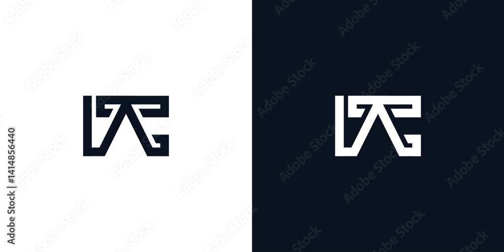 Minimal creative initial letters DC logo. Minimal creative initial letters DC logo.