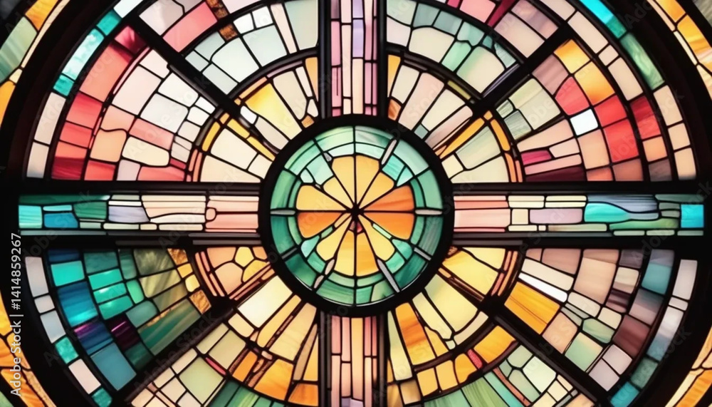 Colorful stained glass as a background.