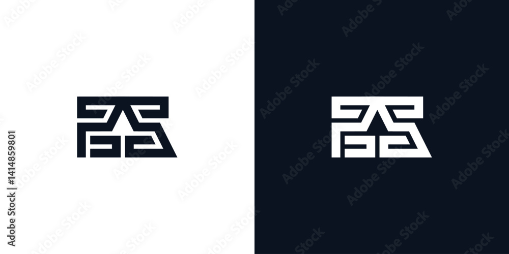 Minimal creative initial letters PS logo Minimal creative initial letters PS logo