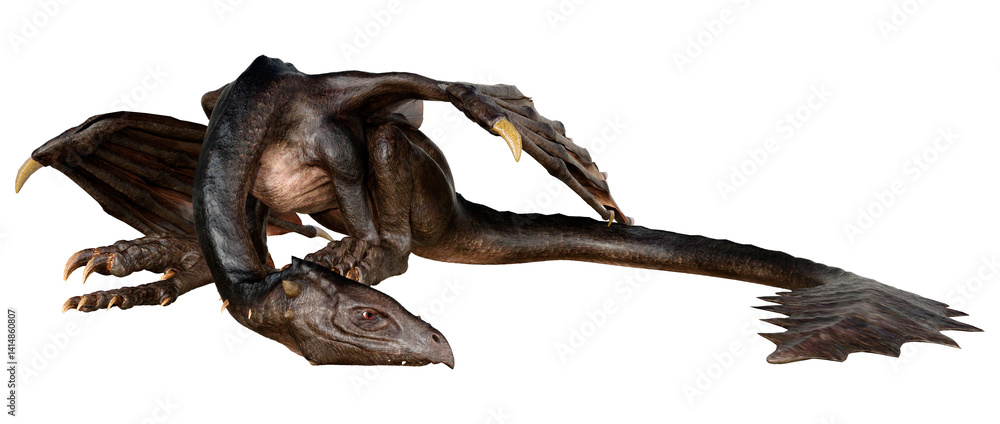 Fototapeta premium 3D Rendering Fairy Tale Dragon on White