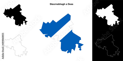 Steornabhagh a Deas blank outline map set