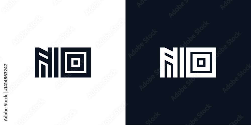 Obraz premium Minimal creative initial letters NO logo