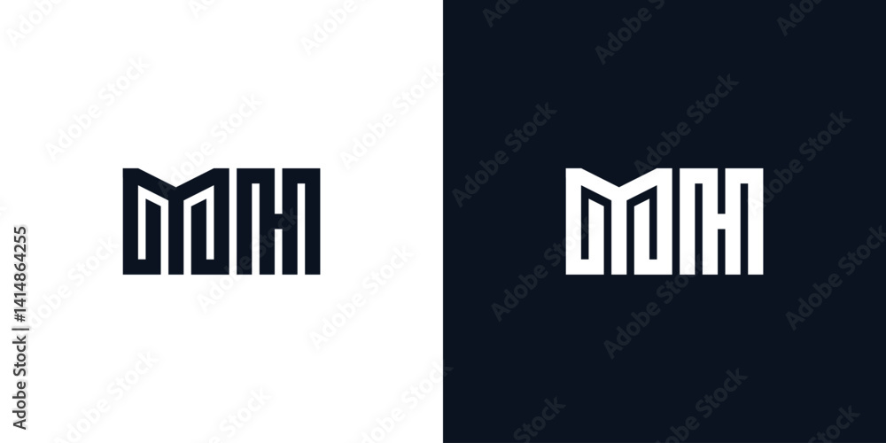 Minimal creative initial letters MH logo Minimal creative initial letters MH logo