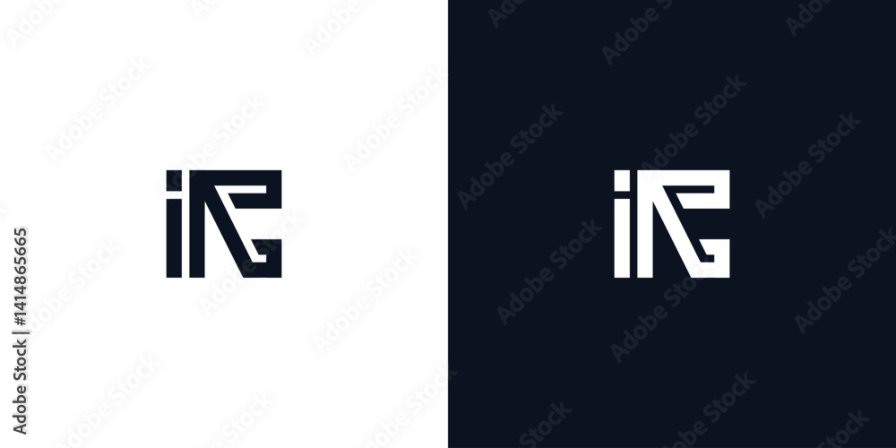Minimal creative initial letters IC logo. Minimal creative initial letters IC logo.