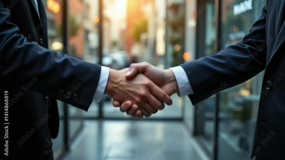 Professional Handshake Symbolizing Business Agreement and Partnership
