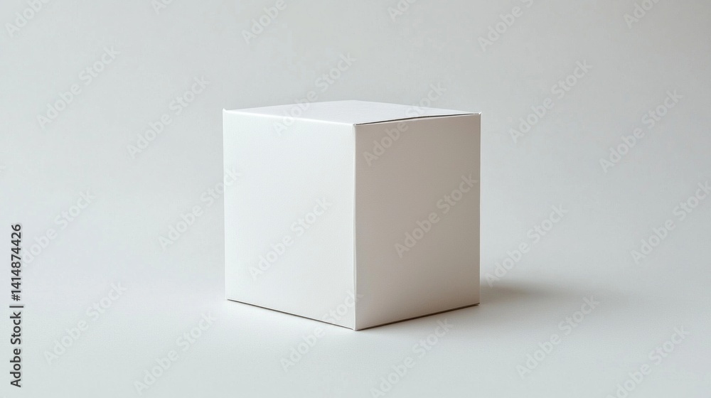 A white cardboard box is sitting on a white background A white cardboard box is sitting on a white background