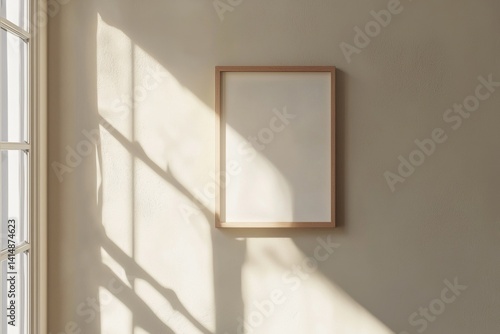 Minimalist Poster Frame Mockup in Aesthetic Interior with Sunlight