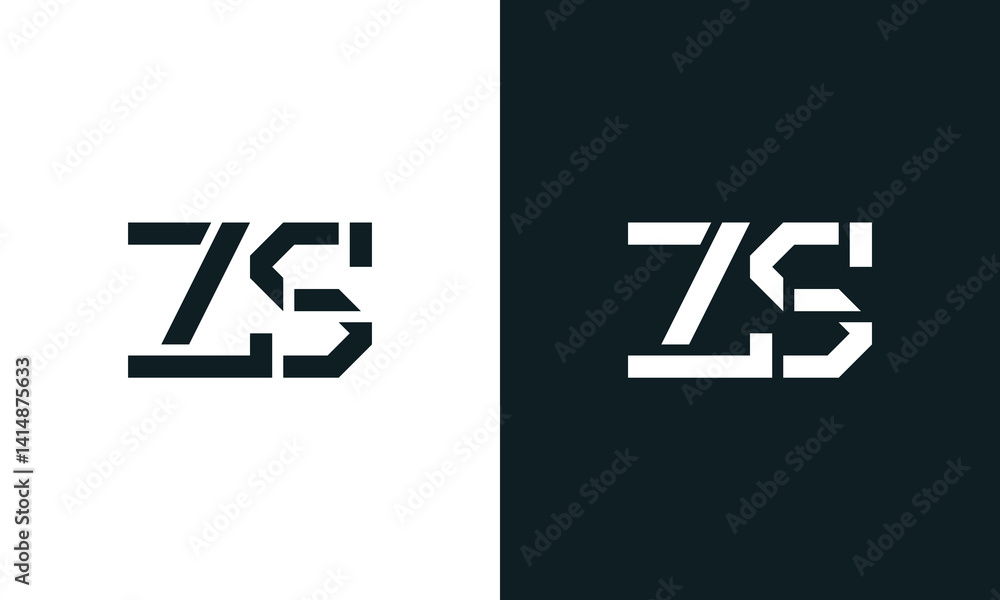 Creative minimal abstract letter ZS logo. Creative minimal abstract letter ZS logo.
