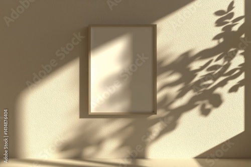 Obraz na płótnie Minimalist Poster Frame Mockup in Aesthetic Interior with Sunlight w salonie