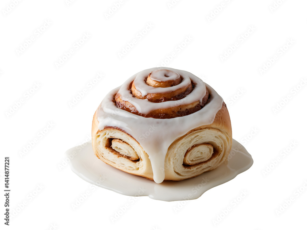 Delicious Cinnamon Roll with Creamy Icing Isolated on Plain Background, Perfect for Sweet Treats and Pastry Lovers, Ready to Savor its Warm and Comforting Flavors Delicious Cinnamon Roll with Creamy Icing Isolated on Plain Background, Perfect for Sweet Treats and Pastry Lovers, Ready to Savor its Warm and Comforting Flavors