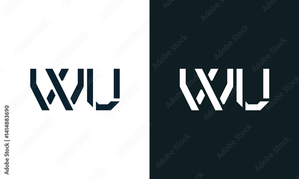 Creative minimal abstract letter WU logo. Creative minimal abstract letter WU logo.
