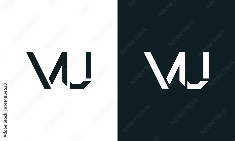 Creative minimal abstract letter VU logo. Creative minimal abstract letter VU logo.
