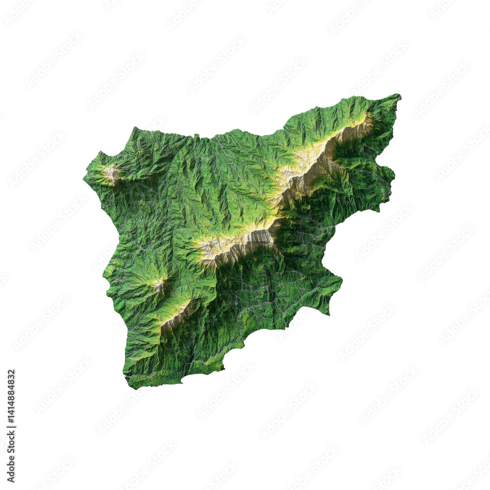 3D Relief Map of Andorra Pyrenees Mountains 3D Relief Map of Andorra Pyrenees Mountains