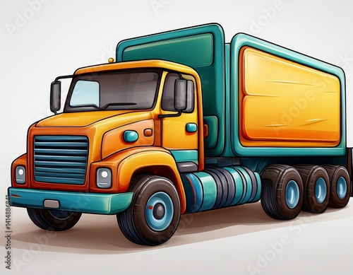 truck on isolated white background