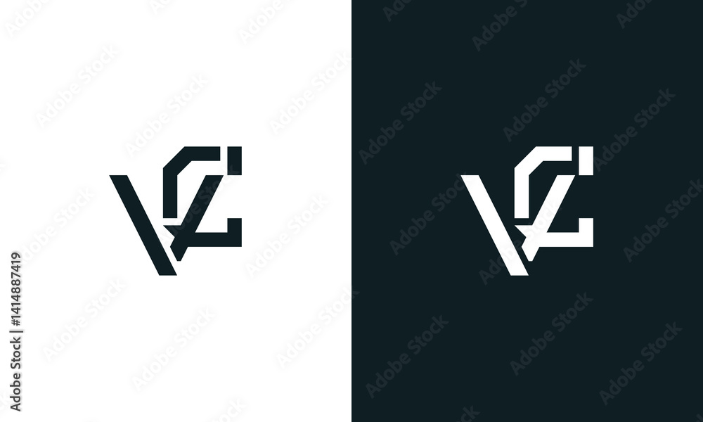 Creative minimal abstract letter VC logo. Creative minimal abstract letter VC logo.