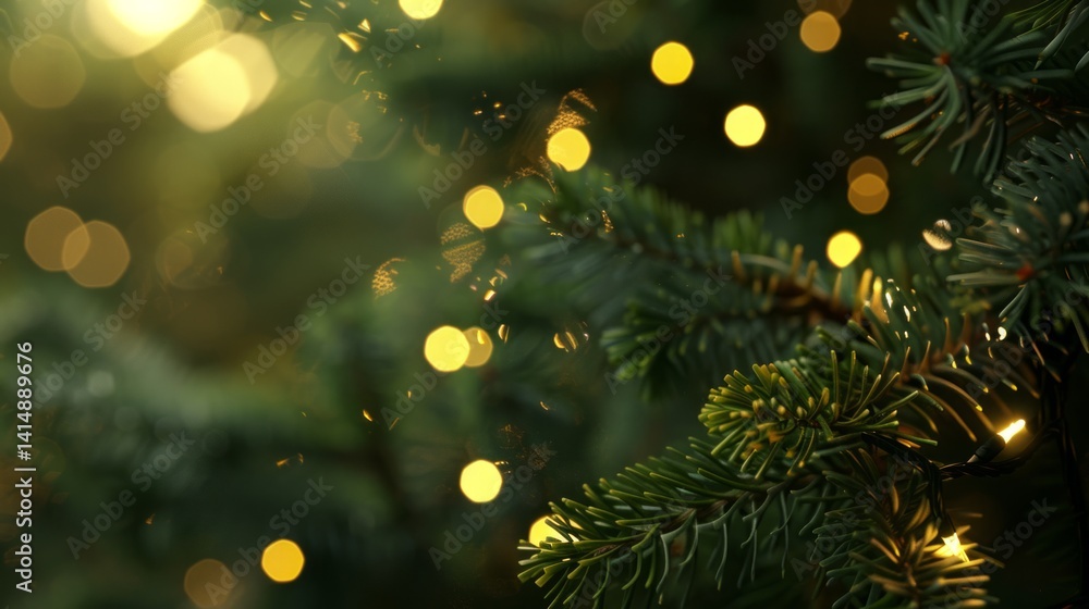 Christmas Tree Lights Bokeh Background, Festive Holiday Sparkle, Pine Needles, Winter Season, Decorative Backdrop, Cozy Atmosphere, Golden Lights Christmas Tree Lights Bokeh Background, Festive Holiday Sparkle, Pine Needles, Winter Season, Decorative Backdrop, Cozy Atmosphere, Golden Lights