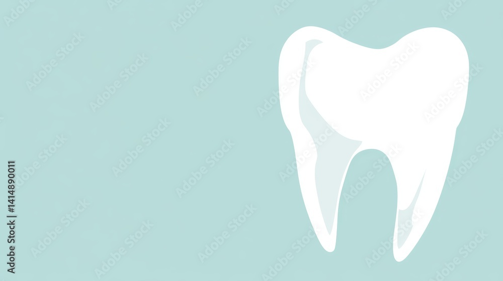 Single White Tooth on Teal Background - Dental Health Icon Single White Tooth on Teal Background - Dental Health Icon
