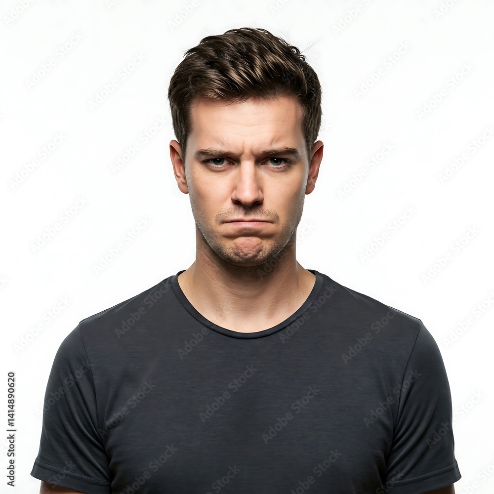 Obraz premium Upset Young Man Pouting - Disappointed Male Portrait