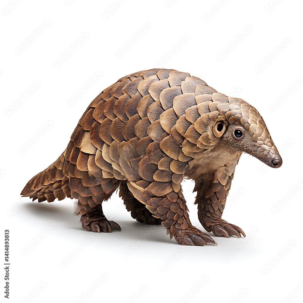 Fototapeta premium 3d pangolin standing still on white background