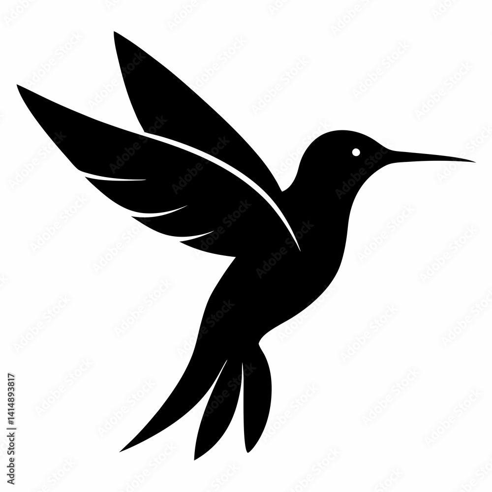 Fototapeta premium Graceful Hummingbird Silhouette Design
