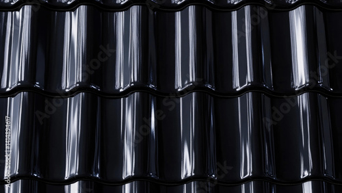 Obraz na płótnie A close-up shot of a metal roof against a black background w salonie