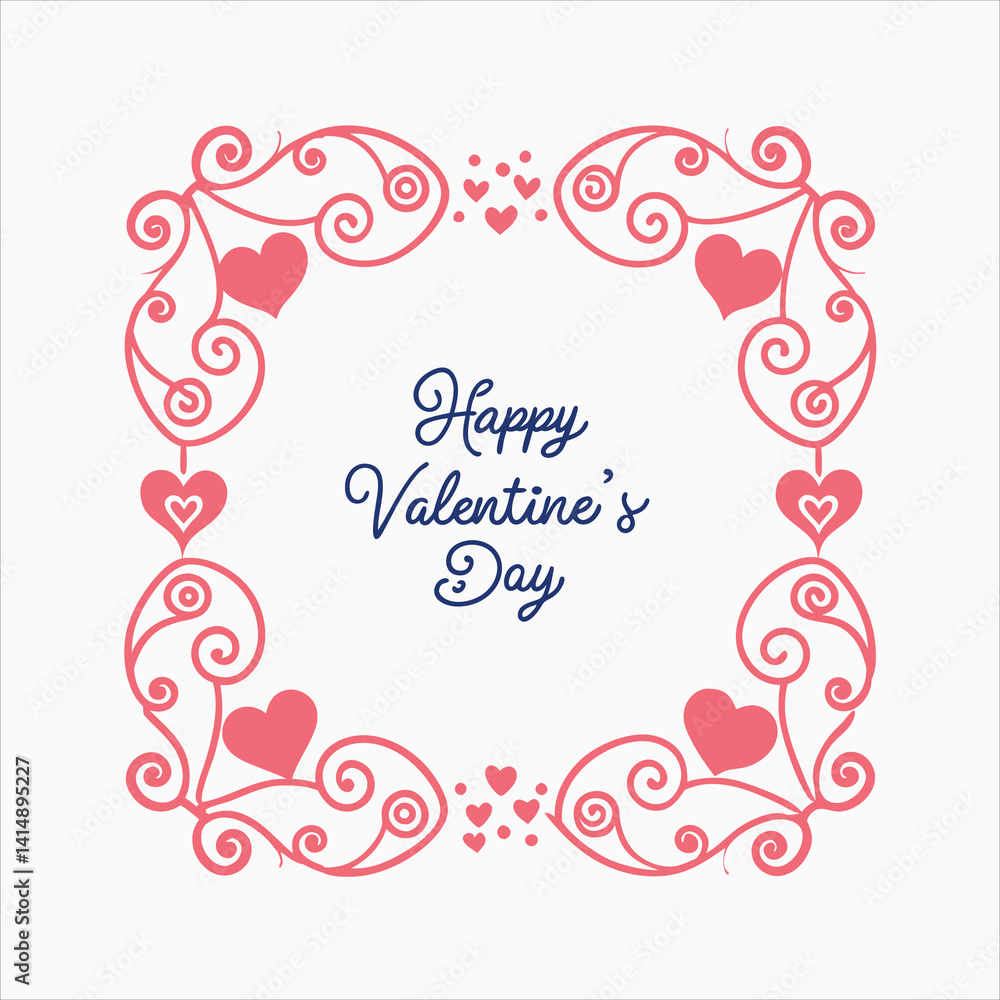Valentine Hearts Decorative Frame Border Vector. Valentine Hearts Decorative Frame Border Vector.