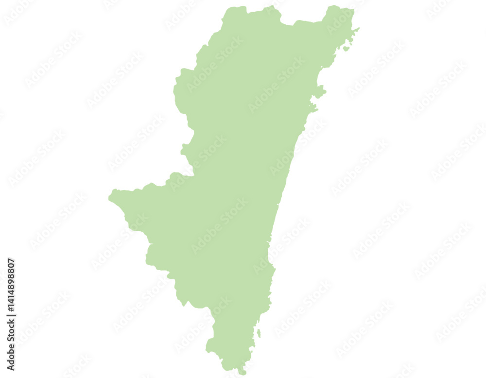 宮崎県 地図 黄緑 イラスト 宮崎県 地図 黄緑 イラスト