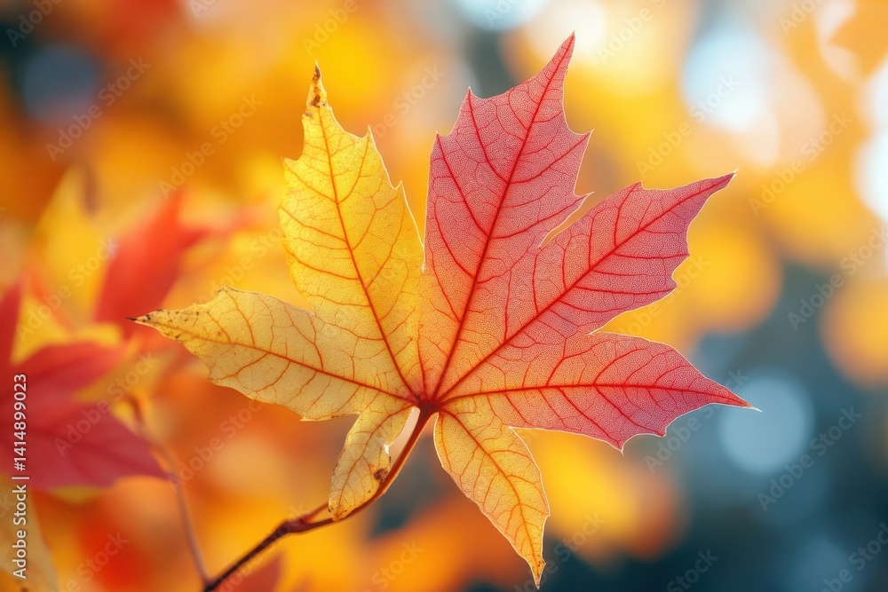 Bright autumn leaves showcase beautiful colors in a serene forest during fall season Bright autumn leaves showcase beautiful colors in a serene forest during fall season