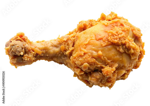 fried chicken leg on white background 