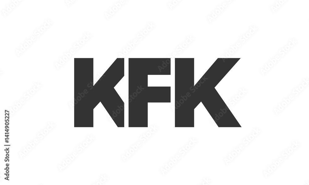 KFK logo design template with strong and modern bold text. Initial based vector logotype featuring simple and minimal typography. Trendy company identity. KFK logo design template with strong and modern bold text. Initial based vector logotype featuring simple and minimal typography. Trendy company identity.