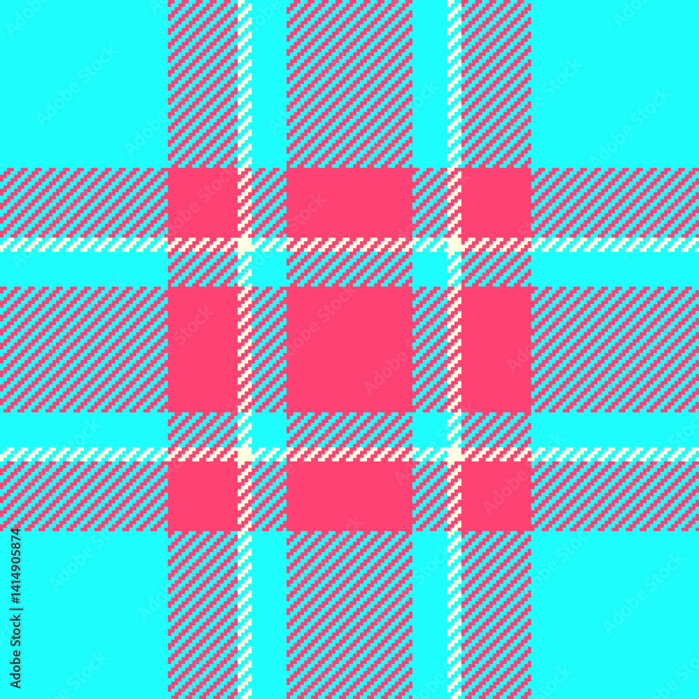 Vibrant pink and teal plaid pattern. A cheerful, modern textile design ideal for fashion, home decor, or web backgrounds. This playful, geometric texture evokes feelings of energy and style. Vibrant pink and teal plaid pattern. A cheerful, modern textile design ideal for fashion, home decor, or web backgrounds. This playful, geometric texture evokes feelings of energy and style.