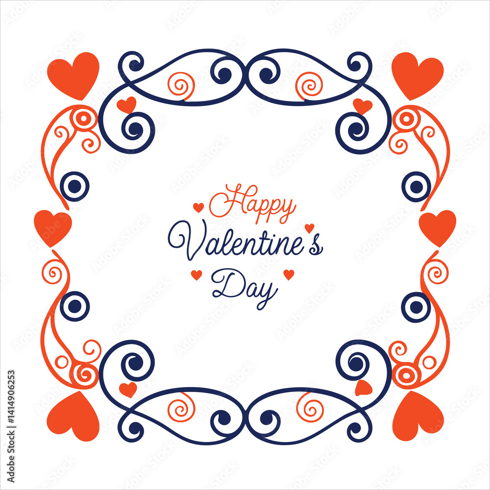 Valentine Hearts Decorative Frame Border Vector. Valentine Hearts Decorative Frame Border Vector.