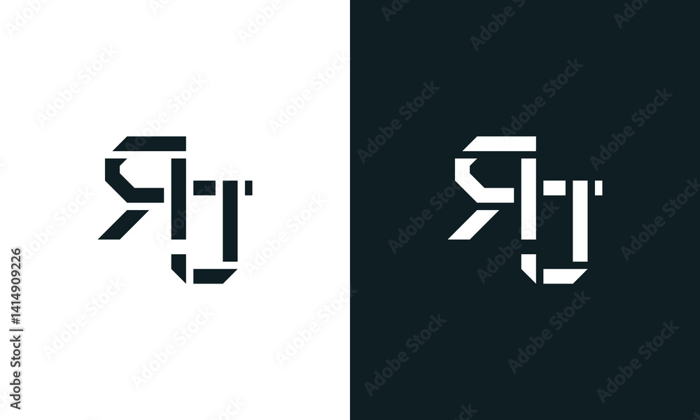 Creative minimal abstract letter RJ logo. Creative minimal abstract letter RJ logo.