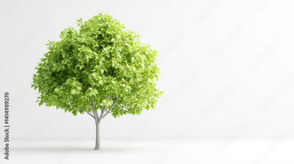 Fototapeta premium Isolated Green Tree on White Background