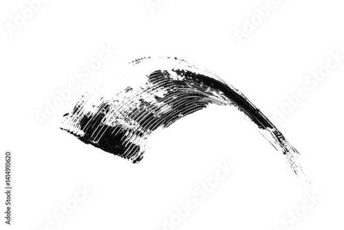 Black mascara brush strokes isolated on white.