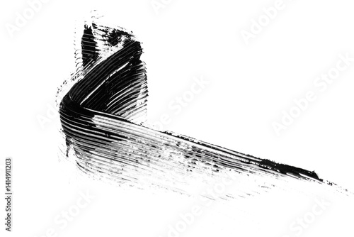 Black mascara brush strokes isolated on white.